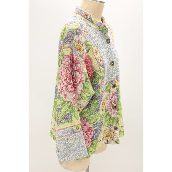 Vintage Sugar Street Weavers Womens Size Medium Floral Tapestry Jacket Button Up - Picture 6 of 13